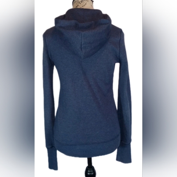 Vtg Abercrombie & Fitch Muscle Fit Hoodie Navy Blue Y2K L - Picture 3 of 11